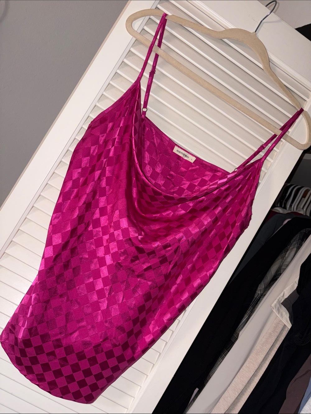 Satin Pink Crowl Top